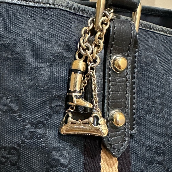 Gucci Black Padlock Chain Printed GG Coated Canvas Tote Bag - Picture 2 of 13